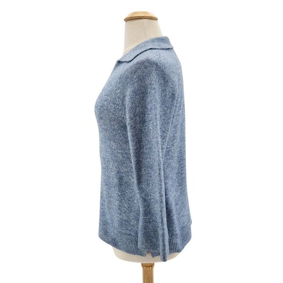 NWT Soft Surroundings Alice Sweater Dusty Heather Blue Collared Sweater PXL - Picture 3 of 9